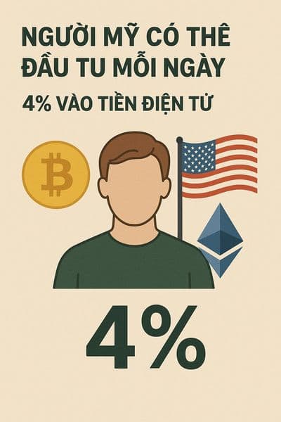 Người mỹ có thể đầu tư 4% vào tiền điện tử