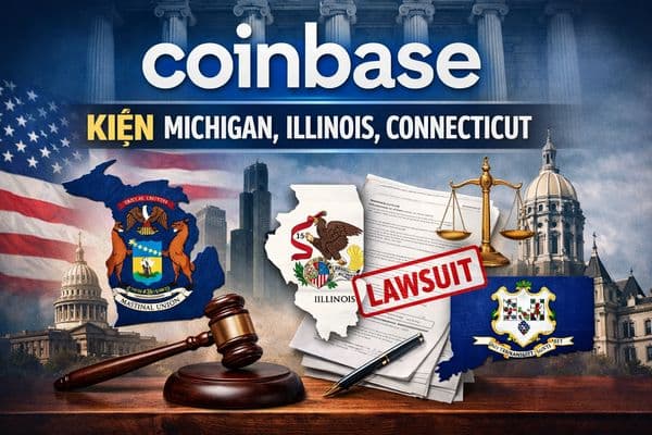 Coinbase kiện Michigan, Illinois, Connecticut vì quy định thị trường dự đoán