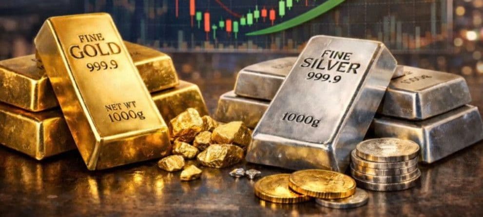 Giá vàng và bạc lao dốc, lợi suất trái phiếu tăng gây áp lực lên kim loại quý