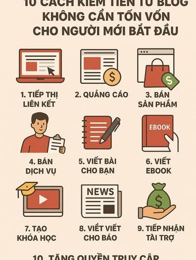 10 Cách kiếm tiền từ blog không cần tốn vốn cho người mới bắt đầu