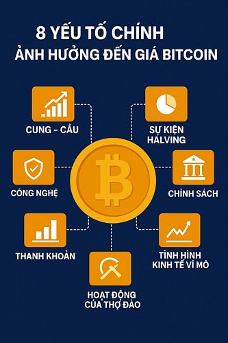 8 yếu tố chính ảnh hưởng đến giá Bitcoin