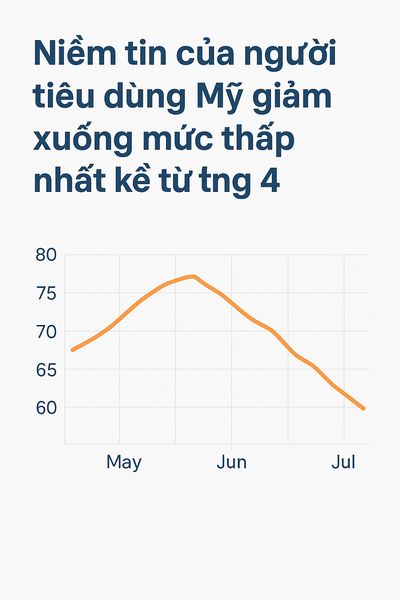 Niềm tin của người tiêu dùng Mỹ giảm xuống mức thấp nhất kể từ tháng 4 do lo ngại về việc làm gia tăng Niềm tin của người tiêu dùng Mỹ giảm xuống mức thấp nhất kể từ tháng 4 do lo ngại về việc làm gia tăng