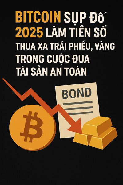 Bitcoin sụp đổ 2025 làm tiền số thua xa trái phiếu, vàng trong cuộc đua tài sản an toàn