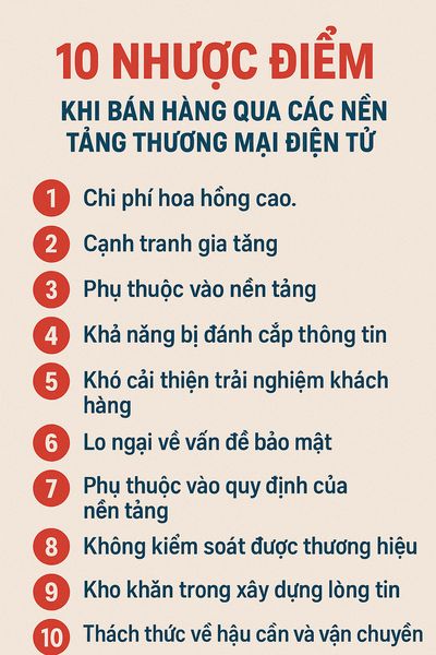 10 Nhược điểm khi bán hàng qua các nền tảng thương mại điện tử 10 Nhược điểm khi bán hàng qua các nền tảng thương mại điện tử