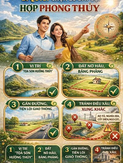 Bí quyết chọn lô đất đẹp hợp phong thủy: Nền tảng vàng cho an cư và đầu tư lâu dài