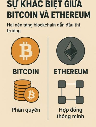 Sự khác biệt giữa Bitcoin và Ethereum: Hai nền tảng blockchain dẫn đầu thị trường